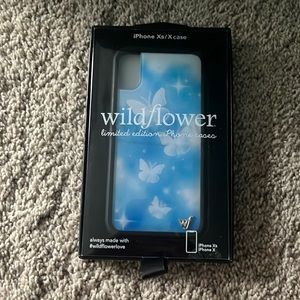 wildflower blue butterfly iphone x/xs case